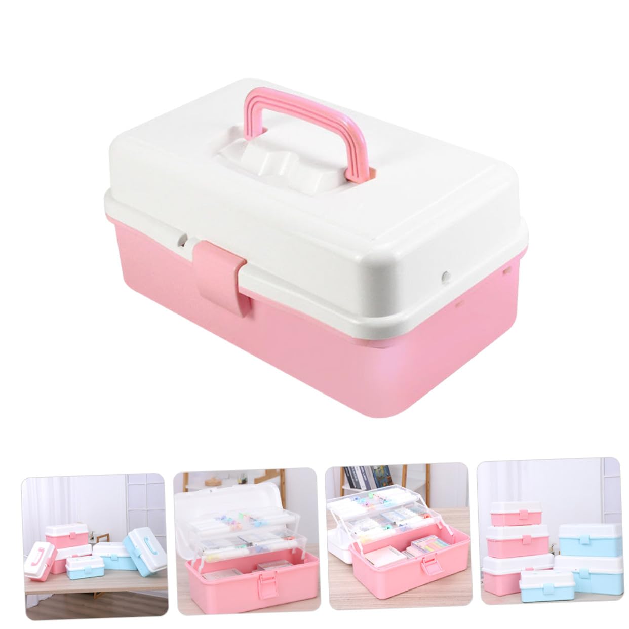TOYANDONA Caja de Almacenamiento Portátil para Organizar Accesorios y Esmaltes Diseño Multicapa y Material Pp Resistente para Herramientas de Arte y Papelería