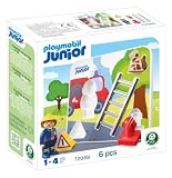 PLAYMOBIL | JUNIOR | Puzzle dei pompieri | Puzzle in legno con pompiere, gatto e accessori...