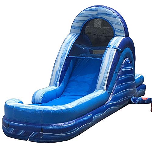 TentandTable Rear Entry Blue Marble Inflatable Water Slide, Water Slides Inflatables for Kids