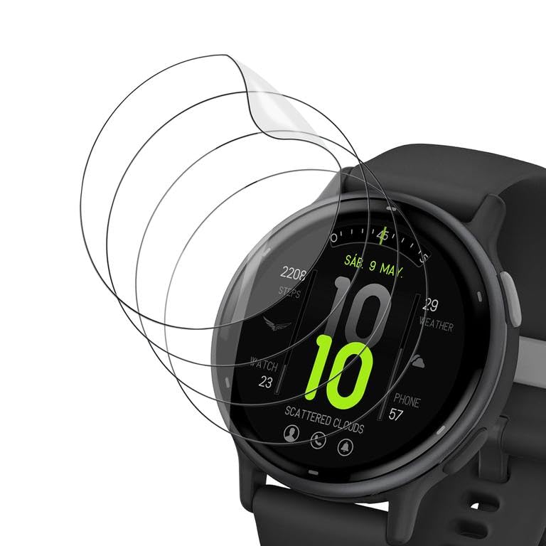 Wondoner 4 Stück Schutz für Garmin Vivoactive 5 Schutzfolie, Weich TPU Displayschutz für Vivoactive 5 folie, Touchgenauigkeit Schutzglas für Garmin Vivoactive 5 Displayfolie