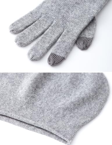 Luxury Warm 3 Pieces 100% Cashmere Scarf Hat Gloves Set for Women Beanie Hat Gift Box4