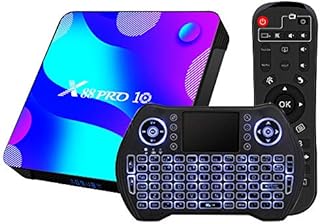 Android TV Box 11, RK3318 USB 3.0 Ultra HD 4K HDR 4GB RAM 64GB ROM 2.4G 5.8G Dual Band WiFi with BT 4.1 WiFi 100M Ethernet with Backlit Mini Keyboard Set Top TV Box