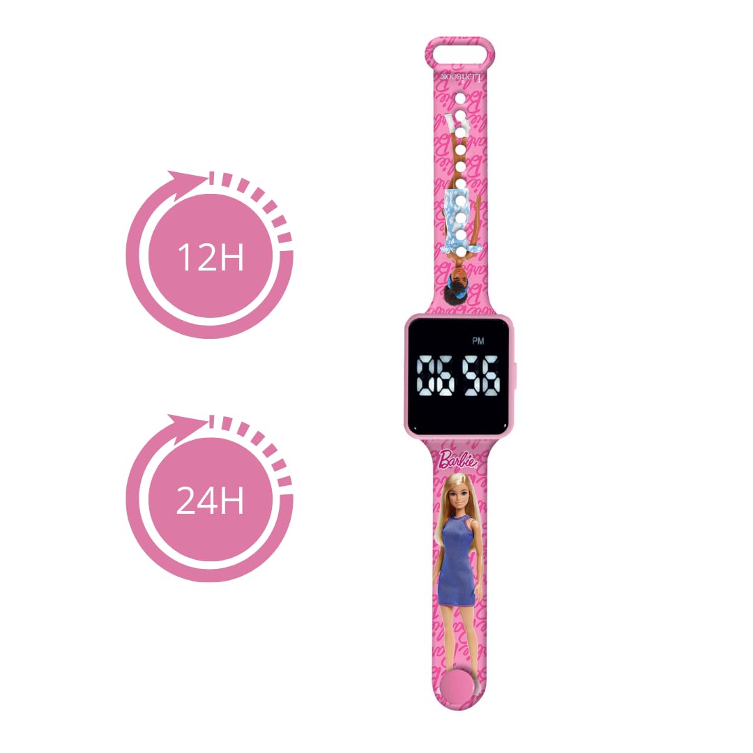 LEXIBOOK DMW060BB Barbie Digital Watch, 12-Hour or 24-Hour time Display, Pink - Image 2