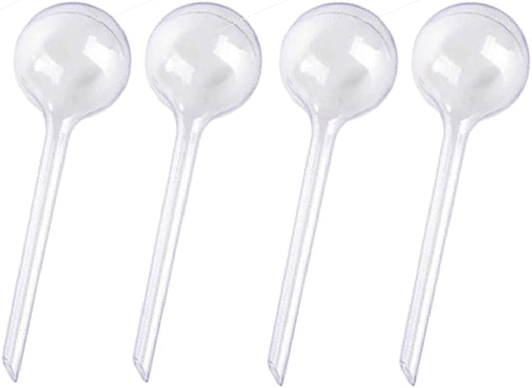 Alotm 4Pcs Plant Watering Bulbs, Automatic Self-Watering Globes Plastic Balls Garden Water Device Watering Bulbs for Plant (Large, 4 Pcs Clear)