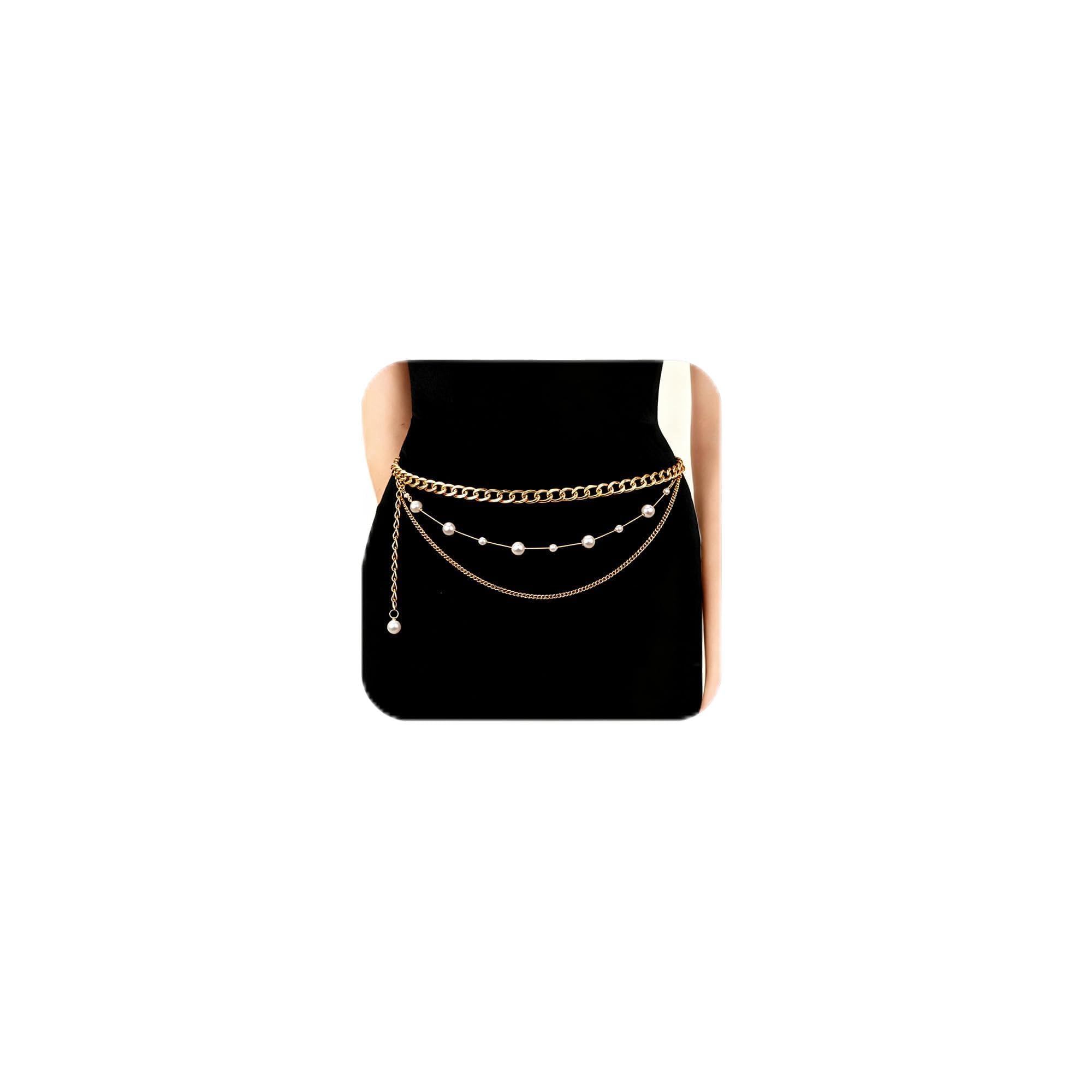 MODRSA Chain Belt Chain Silver Chain Belt Gold Chain Belt with Chain Sunflower Butterfly Waist Chain Belt Plus Size Long