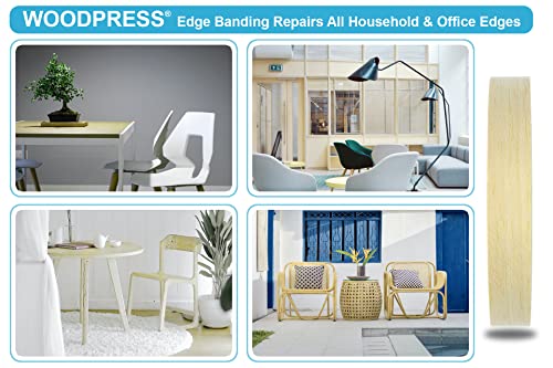 WordPress® 22 mm Echt-Koto-Holz Vorgeklebtes Furnier Kantenband - 50 m Rolle - Leicht zu Hause Aufbügel-Applikation