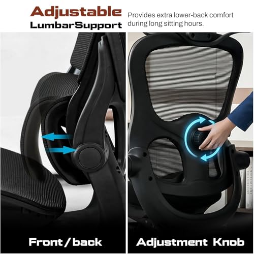 Image of DROGO Quantum Ergonomic Office Chair for Work from Home, Computer Chair with Breathable Mesh, 3D Headrest & Armrest, Adjustable Lumbar Support, Office Chair with Footrest & Recline (Black)