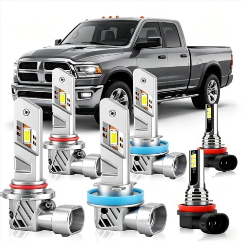 FITMOTORS Super Bright 6500K White Bulbs for Dodge Ram 1500