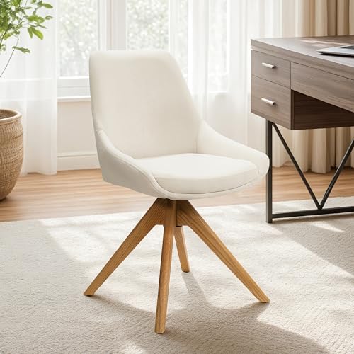 Zouron Swivel Desk Chair Wood Legs