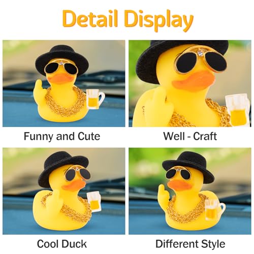 wonuu Rubber Duck Car Ornament Funny Office Gifts Duck Car Dashboard Decorations Quirky Decor Duck Rubber Ducky Funny Car Accessories