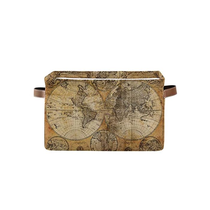 Buy AUUXVA LELEGO Rectangular Storage Basket Vintage World Map Storage