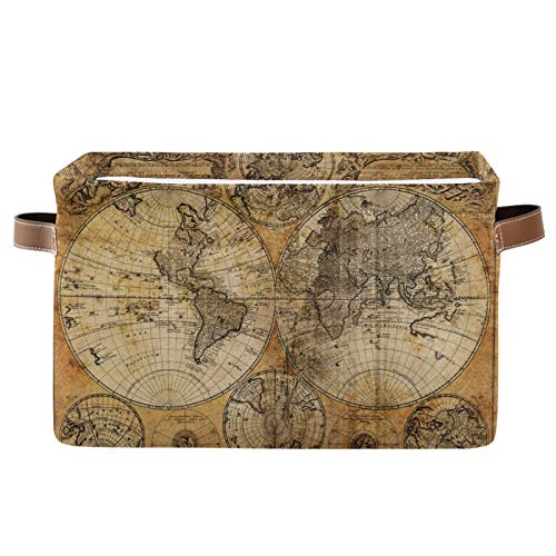 Buy AUUXVA LELEGO Rectangular Storage Basket Vintage World Map Storage