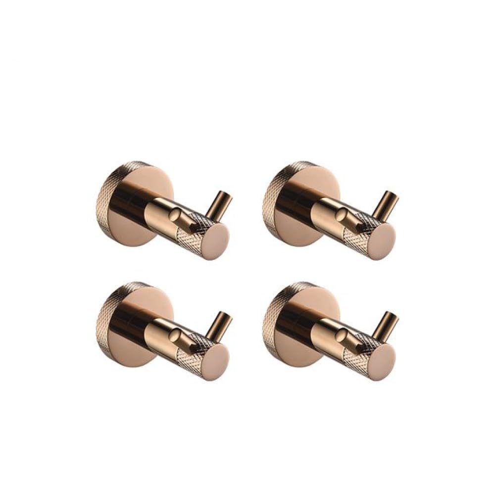 Porte-serviettes or rose en acier inoxydable et kit accessoires de salle de bain 4 pièces