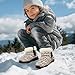 Yreiwoby Fashion Stripe Kids Winter Boots Size 2 Big Kid Funny Christmas Shoes with Arch Support Boys Girls Water Resistant Snow Booties with Cozy Faux Fur Lining Non-Slip Pull On Sneakers