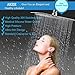 High Pressure Rainfall Shower Head 8 Inch Luxury Modern Look No-Tool Installation Perfect Adjustable Replacement for Your Bathroom Fixed Shower Head (20cm Round 304 Stainless Steel)