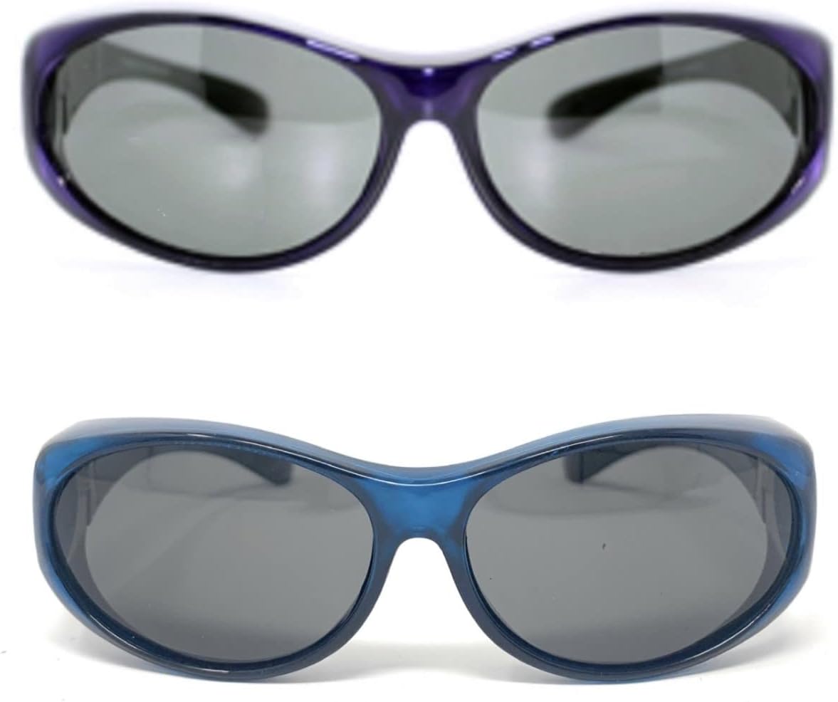 2 Women's Polarized Fit Over Oval Sunglasses Wear Over Eyeglasses