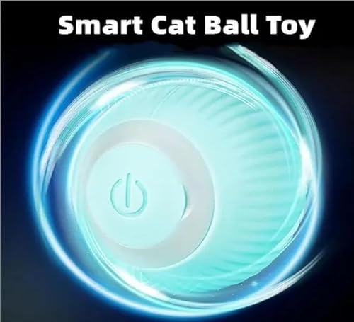 Bola Interativa para Gatos com LED, Brinquedo Eletrônico Automático, giratório 360 AZUL DM SHOPP