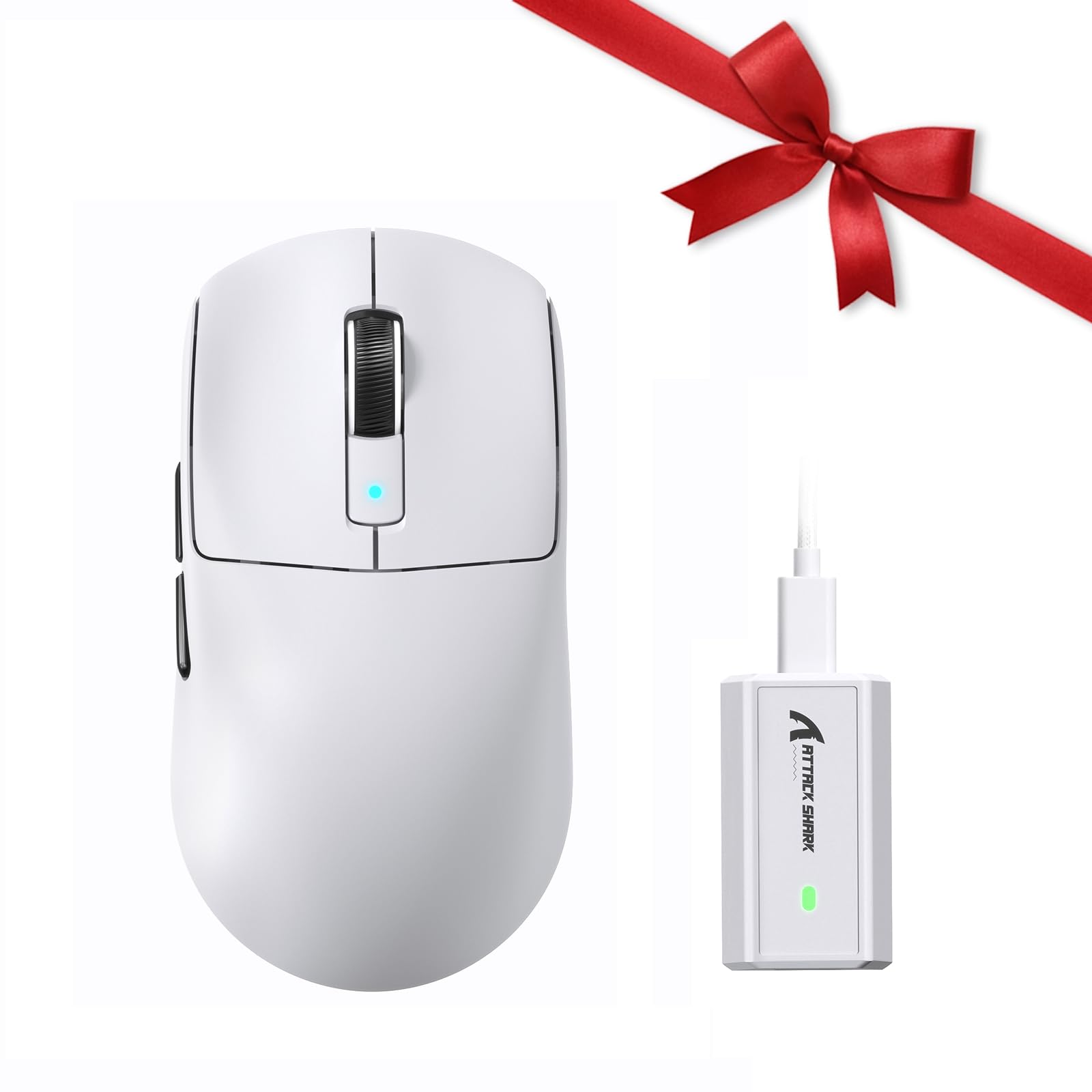 ATTACK SHARK×MAMBASNAKE R6 39g Super Light Gaming Mouse 8000Hz Polling Rate PAW3950MAX Sensor Nordic52840 Wired/BT/2.4G 8K Receiver with DPI 42000 XP with Japanese Manual, Win11 /Xbox/PS/Mac-White/Mac-image-6