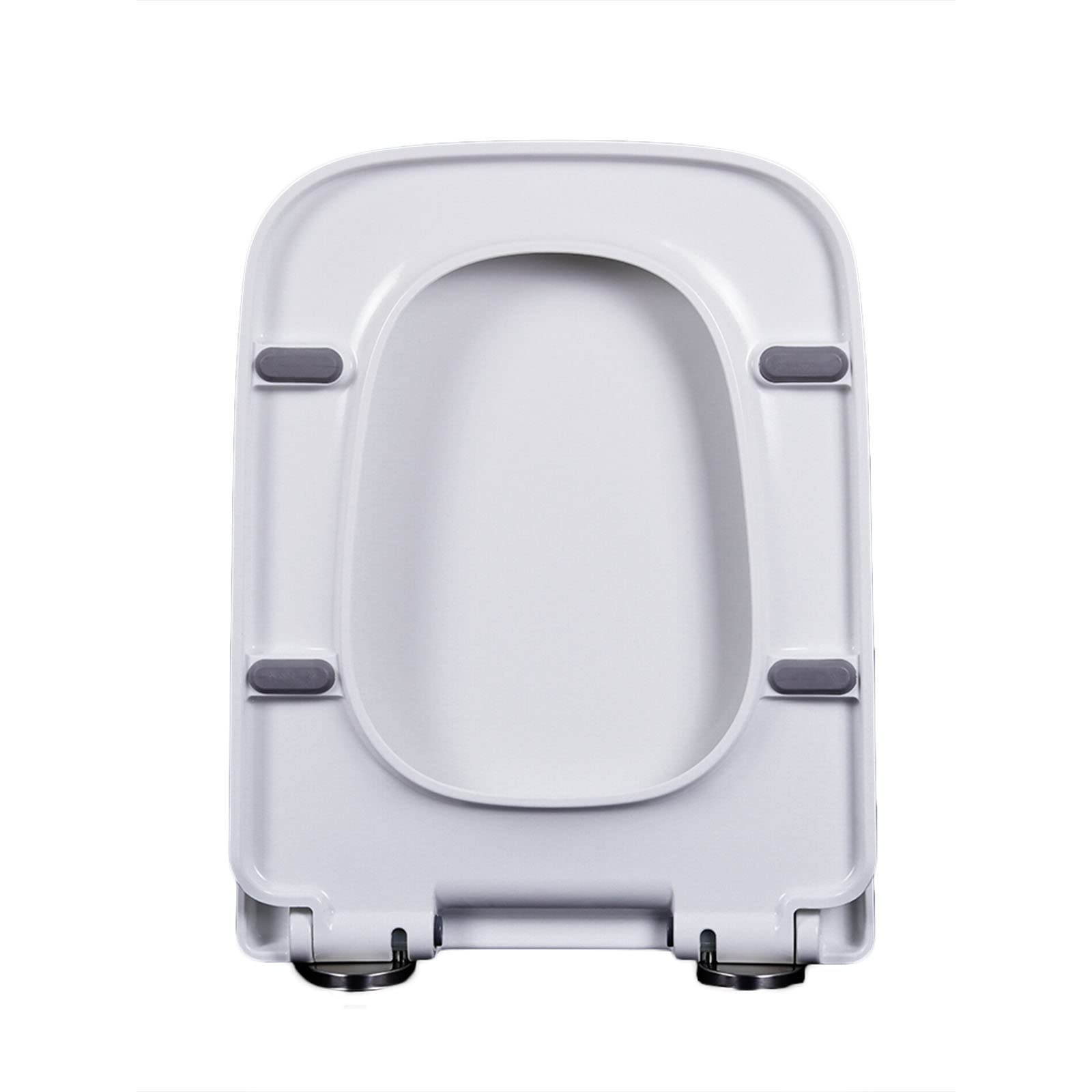 Asientos cuadrados de inodoro de cierre suave, bisagras de liberación rápida, tapa de baño fácil de limpiar, tapa de inodoro resistente material de urea-formaldehído
