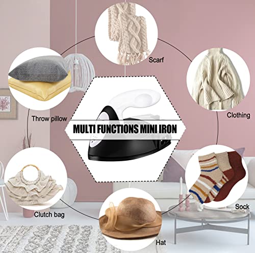 Mini Heat Press Small Iron Portable Heat Press Machine Mini Craft Iron with Charging Base Accessories for DIY T-Shirts, Shoes, Bag and Hats Heat Transfer Vinyl Projects (Black) - Image 4