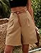 HOTOUCH Shorts for Women Trendy Summer Fashion Elastic Waist Wide Leg Dressy Shorts Pocketed Work Shorts Camel XXXL