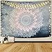 Alishomtll Mandala arazzo da parete indiano, arazzo bohémien orientale, decorazione da parete, motivo floreale, grigio, rosa, 180 x 235 cm