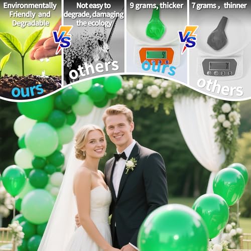 Image of 32 Pack 18 Inch Green Latex Balloons - Premium Quality, High Float Time for Parties, Events, Decorations (Vibrant Green)