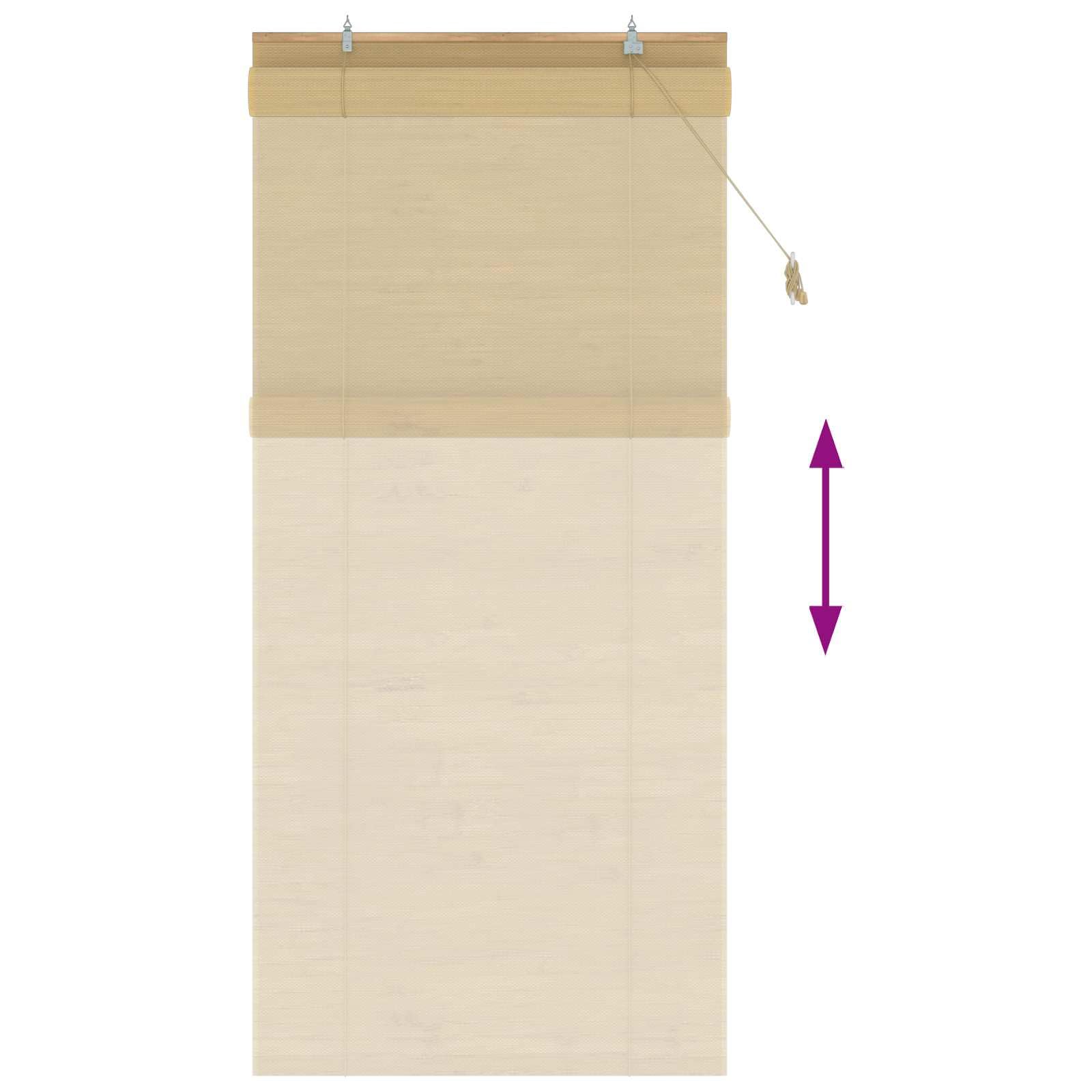 vidaXL Store Enrouleur Naturel 90 x 220 cm Bambou
