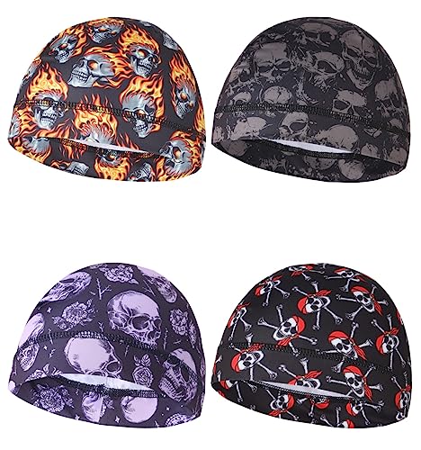 Sweat Wicking Skull Caps Skull Head Designs Cooling Helmet Liner Hat Running Beanie Cycling Skullcap...