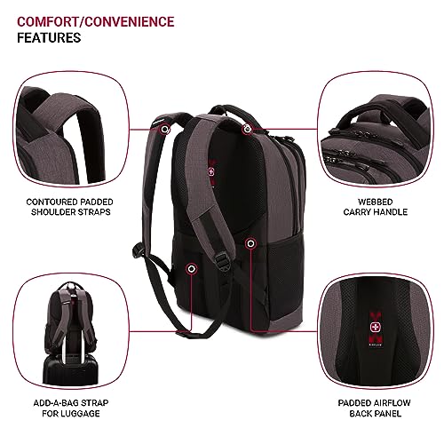 SwissGear 5668 Laptop Backpack, Dark Gray Heather, 18.25 In - Image 2