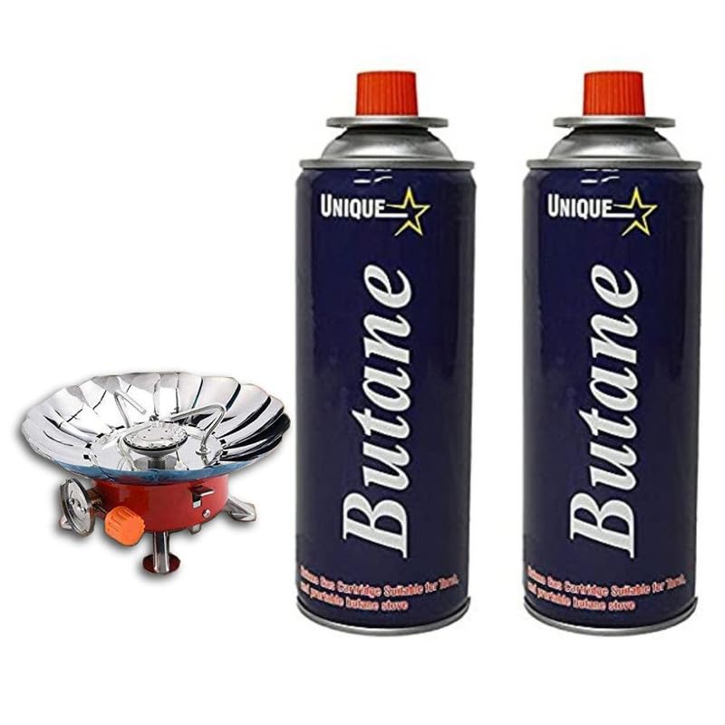 BISONBERG Portable Mini Stove for Outdoor Cooking Camping with Butane Gas Canister 225g - Stove with 2 Canister (B08SLWFNVQ) Amazon Price History, Amazon Price Tracker