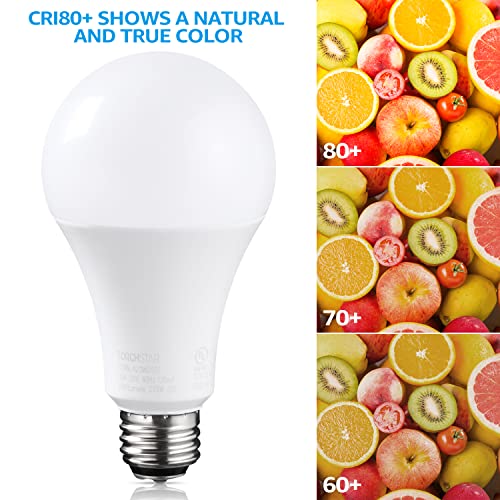 Torchstar 3-Way Led Bulb A21, 3 Way Led Light Bulbs 40/60/100W Equivalent, Ul & Es Listed, Flicker Free Bulb For Floor, Table, Touch Lamp, E26 Standard Base, Non-Dimmable, 2700K Soft White, Pack Of 2 #TOP4