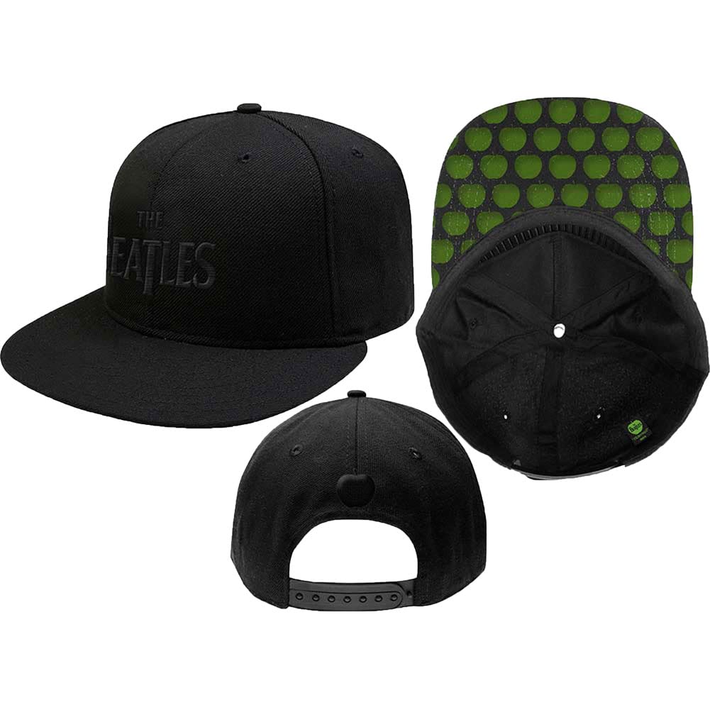 Rock Off Officially Licensed Products Men's Black The Beatles Drop T Logo - Snapback Cap Cap