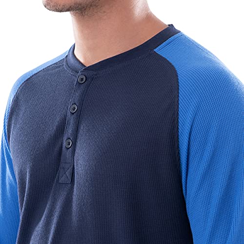 IZOD Men's Long Sleeve Colorblock Henley Tee and Microfleece Pant Sleep Set4