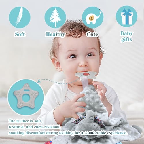Image of Elephant Baby Lovey for Unisex Newborn Baby Security Blanket for Boys and Girls,Soft Lovie Baby Gifts Multi-Purpose Stuff Snuggle Toy,Elephant Stuffed Animal Grey