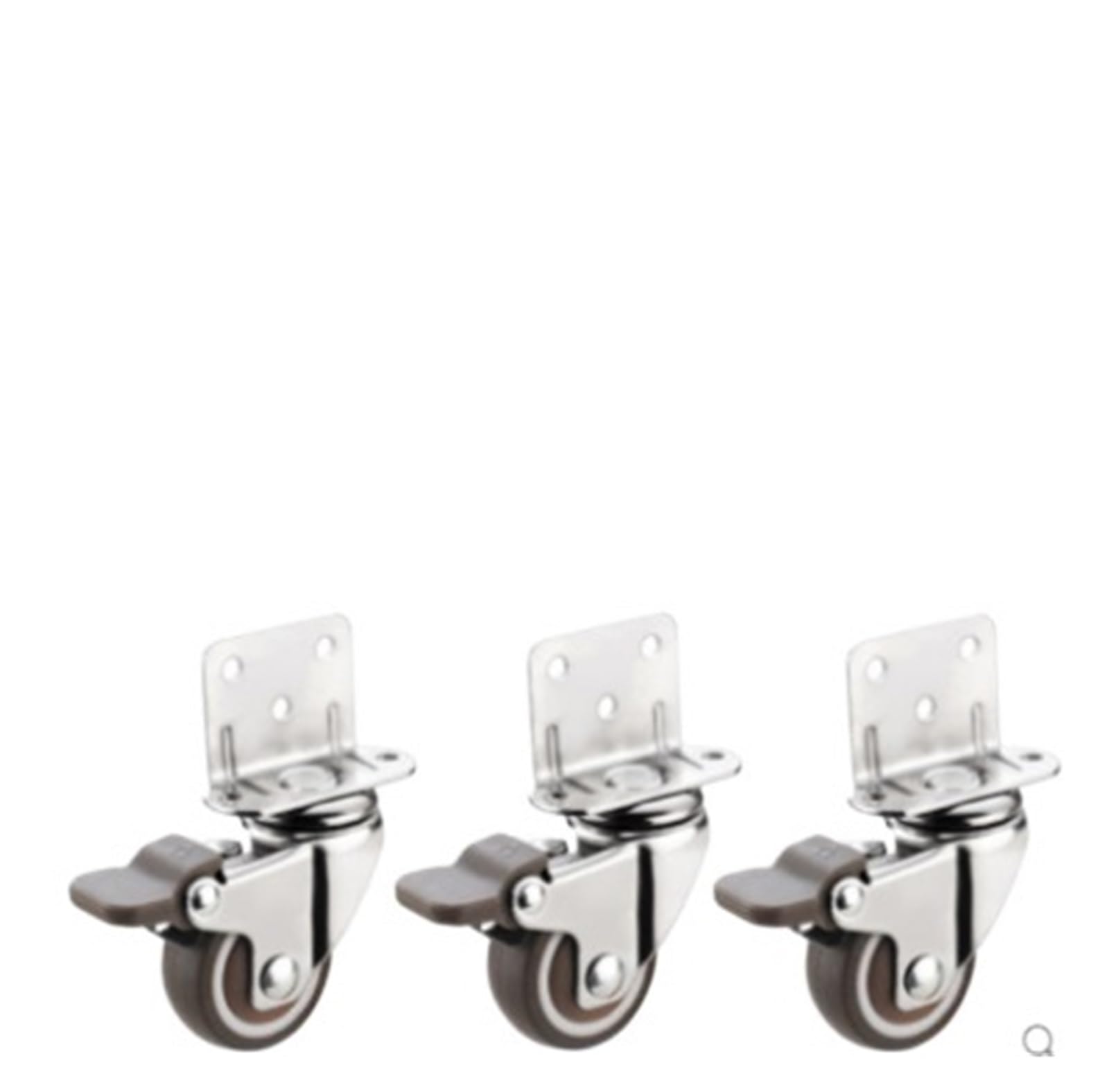 MXXDMOPD 4 Pieces/Batch Flower Stand Wheel L-Shaped Plywood 2-inch Pulley Table Caster Silent 1-inch Steering with Brake(1.25-Inch-C)