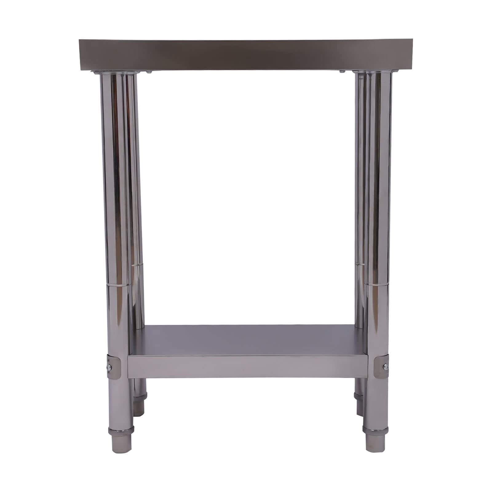 Mesa de trabajo comercial de acero inoxidable, resistente con estante inferior, mesa de preparación de alimentos para restaurante, casa y hotel, tamaño del producto 60 x 30 x 85 cm