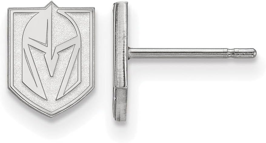 LogoArt Sterling Silver Rhodium Plated NHL Vegas Golden Knights XS Post Earrings