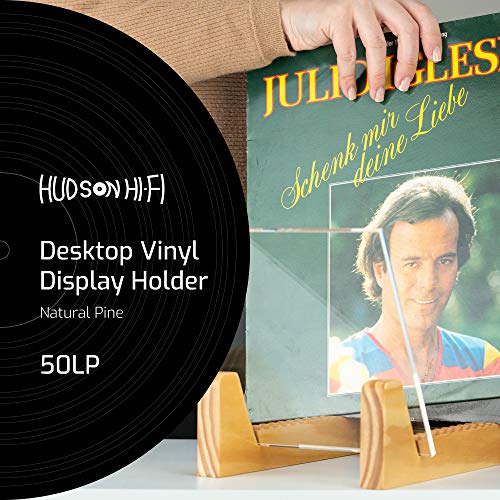 Hudson Hi-Fi Vinyl Record Storage Holder - Vinyl Storage Rack 50 Album Holder Display Stand - Pine Wood Record Album Storage With Flame Polished Acrylic Ends - Vinyl Record Holder For Albums And Lps #TOP1