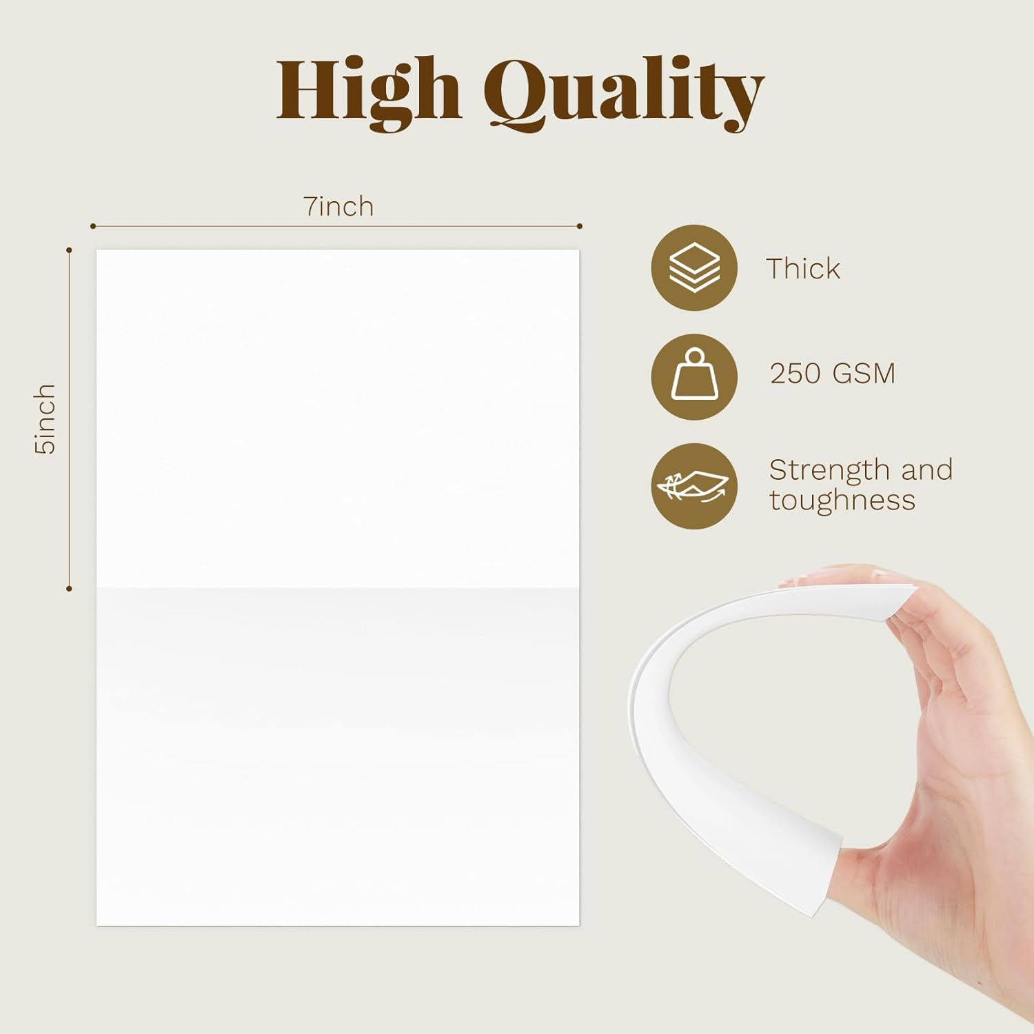 Goefun Blank Note Cards and Envelopes 5 x 7 Folded Cardstock and A7 Envelopes Self Seal 100 Pack for Invitations, Wedding, DIY Greeting Cards, Birthday - Image 2