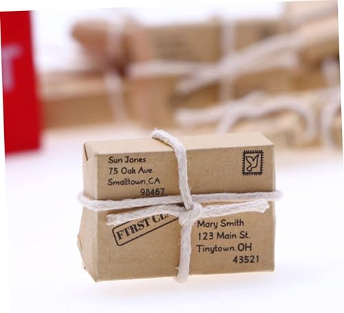 Miniatura 3 de 2 juegos de buzón de casa de muñecas, mini figurita, decoración de miniture, casas de muñecas de madera, papel en miniatura, buzón de correo,