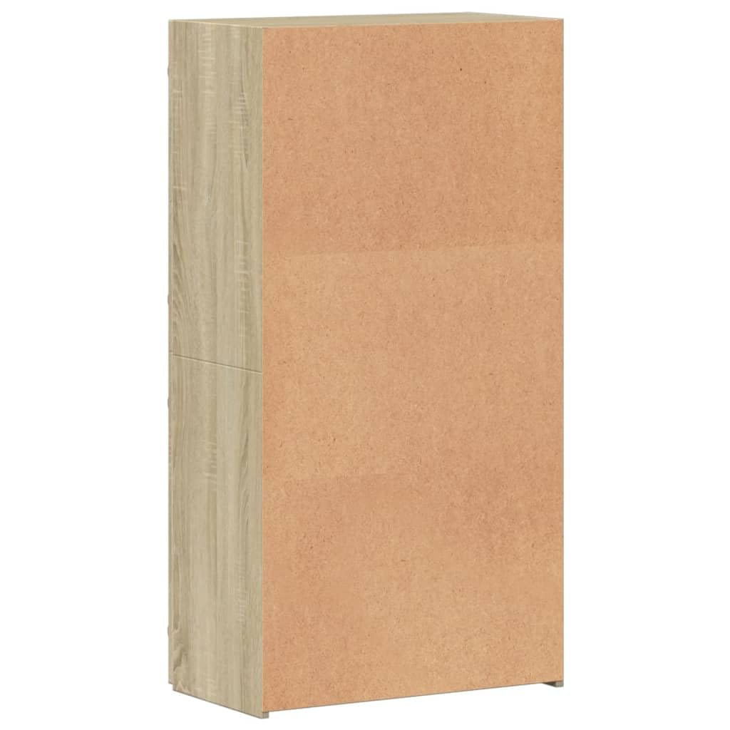 Armadietto portadocumenti in rovere Sonoma, 60 x 32 x 115 cm, armadio da ufficio con ante, spazio per raccoglitori, documenti, ufficio, casa, studio, archiviazione