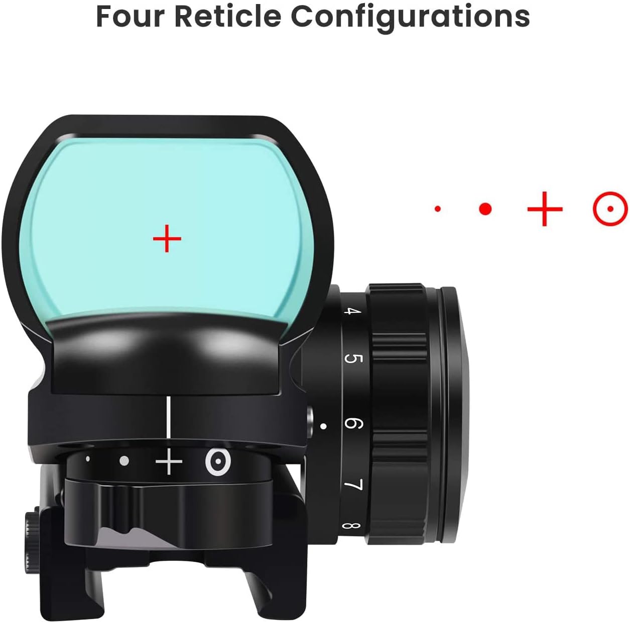 OTW RS-25 1x22x33mm Reflex Sight, Multiple Reticle Red Dot Sight with Picatinny Rail Mount, Absolute Co-Witness : Sports & Outdoors