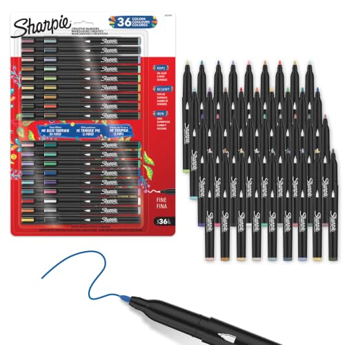 Image of Sharpie Creative Markers Variety Pack, Water-Based Acrylic Paint Markers, Fine Tip, Assorted, 36 Count