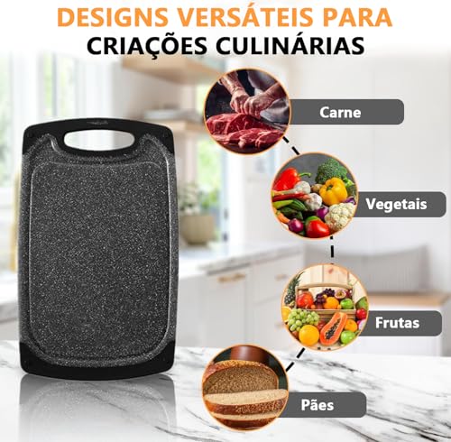 Conjunto de Tábua de Corte de Plástico, Tábuas de Corte para Cozinha, Tabua de Corte, Tabua de Carne