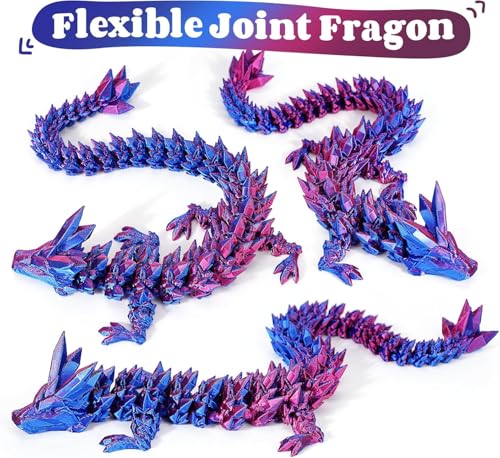 3D Printed Dragon Egg, Mystery Articulated Crystal Dragon Egg Fidget Toys and Decoration, 3D Print Surprise Animals Toy for Kid Teen Boy Girls Christmas Birthday Graduation Gift (Laser Purple) - Image 3