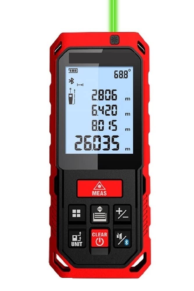 Medidor de Distancia Telémetro S2/S8G Telémetro láser Verde Medidor de Distancia láser Digital Cinta métrica láser Diastímetro Herramienta de Alta precisión y precisión (Bluetooth 50 m)