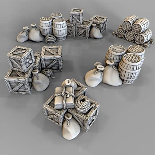 Cargo Piles Scatter Terrain Dnd Scenery Terrain 3D Printed 28Mm Paintable Miniatures For Dungeons And Dragons Pathfinder, Warhammer 40K Tabletop Games #TOP21