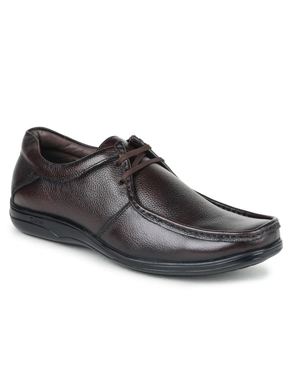 Leather Oxford Shoes for Men ZA-3690 | Lightweight and Durable Lace-up Shoes with Softest Insole and Strong Grip for Formal/Casual Wear-image-1