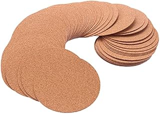Pyatofyy 60pcs Self-Adhesive Cork Coasters, Cork Placemats 10cm/3.94 Cork Backing Sheets for Coasters and DIY Crafts Supplies (Round)